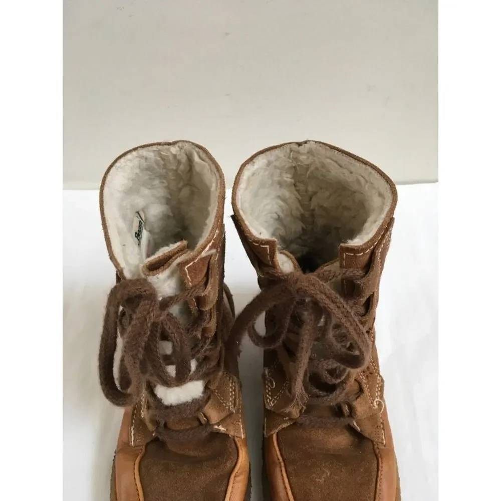 Vintage LL BEAN Sherpa Lined Womens Sz 7 Made In Canada Leather Suede Boots
